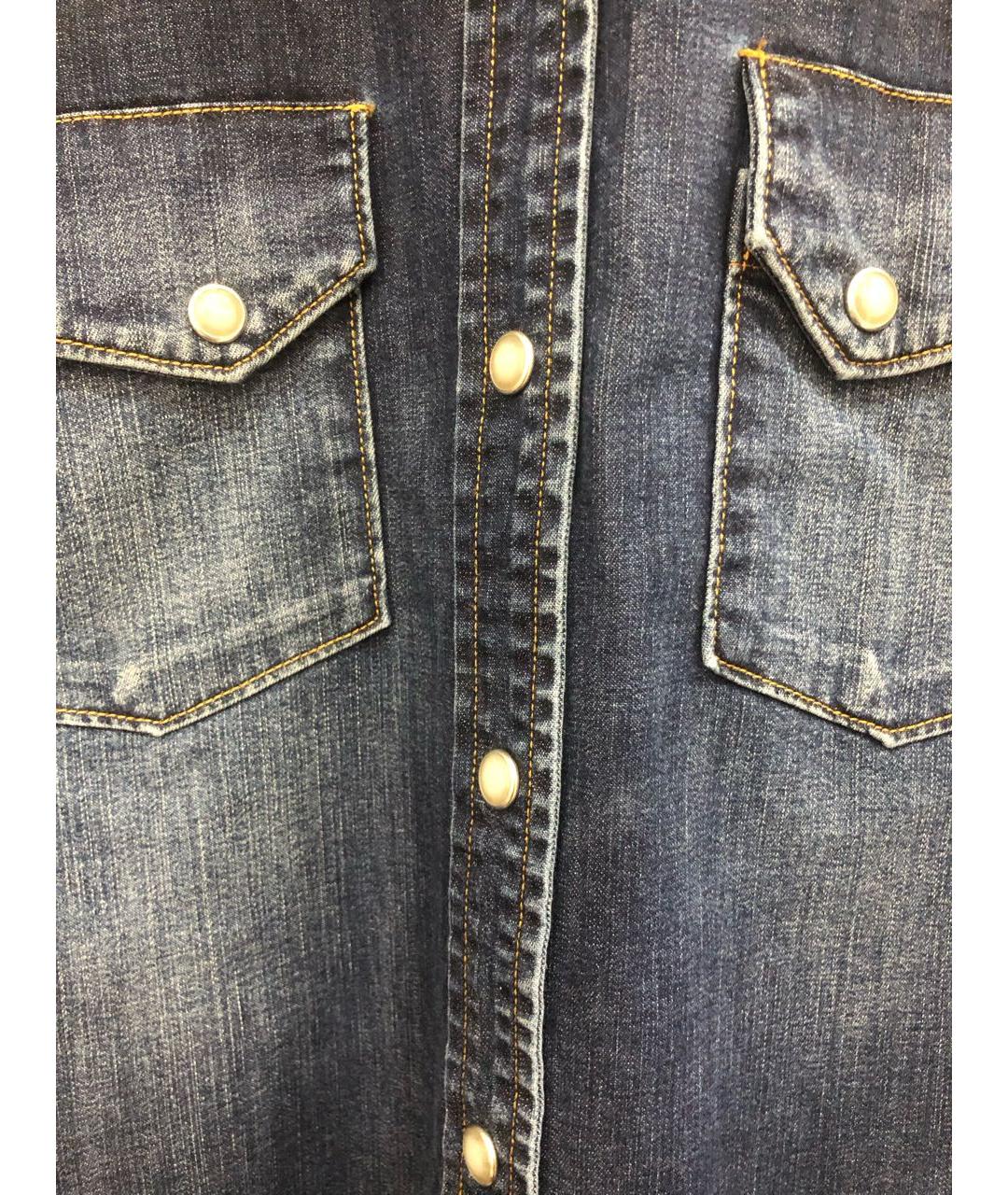 DOLCE&GABBANA Темно-синяя деним рубашка, фото 4