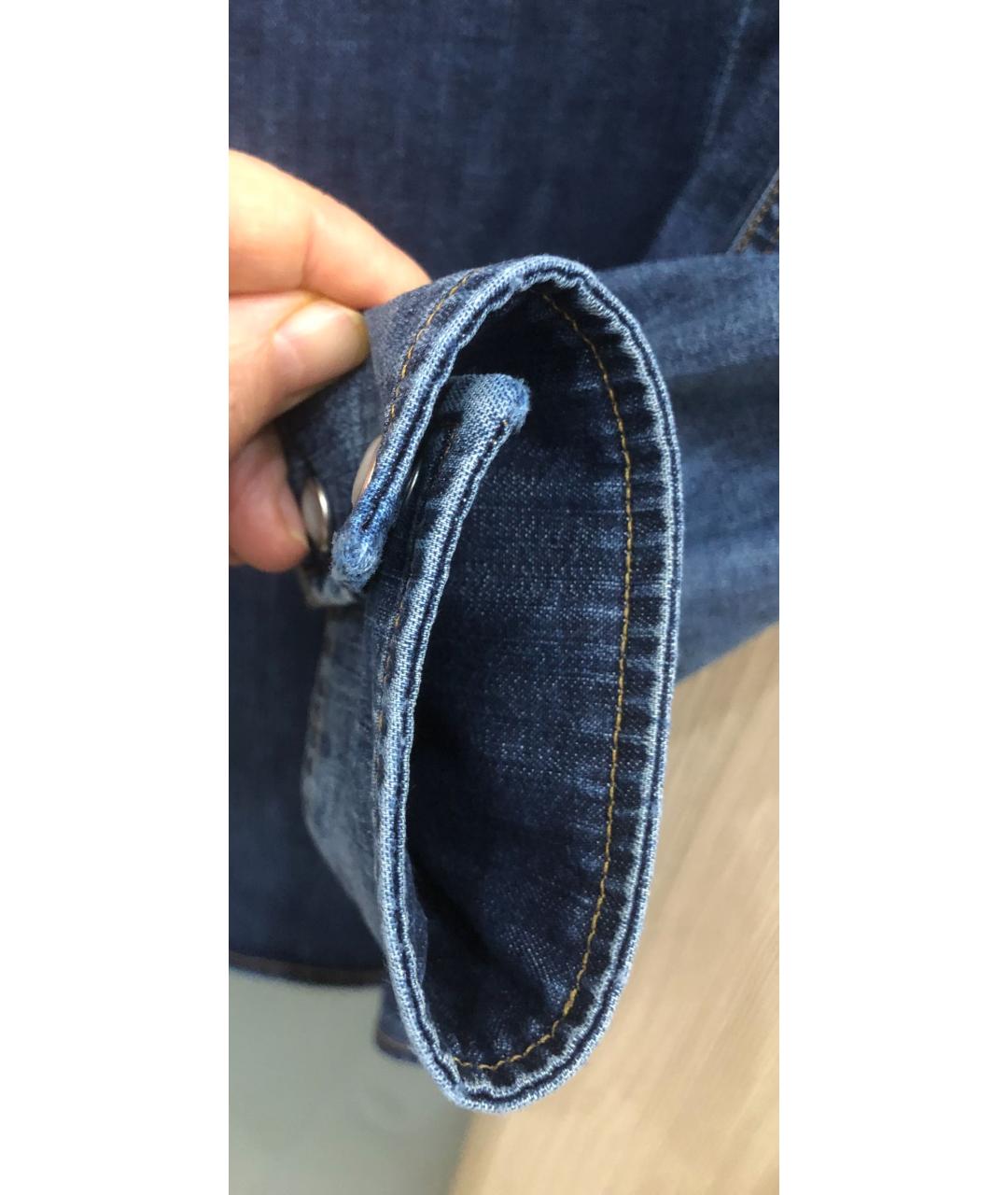 DOLCE&GABBANA Темно-синяя деним рубашка, фото 8