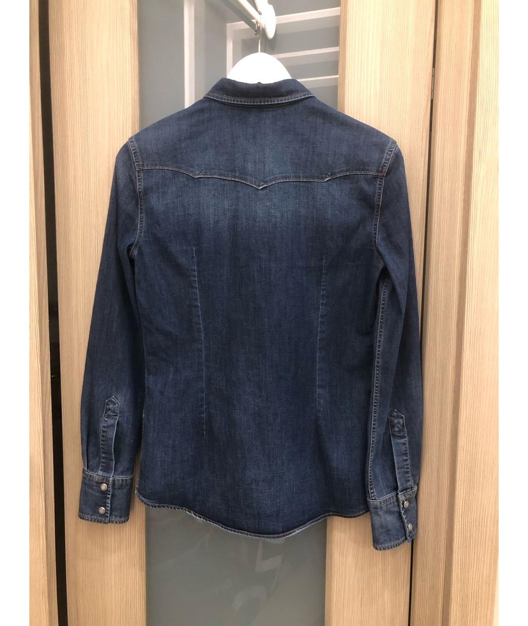 DOLCE&GABBANA Темно-синяя деним рубашка, фото 2