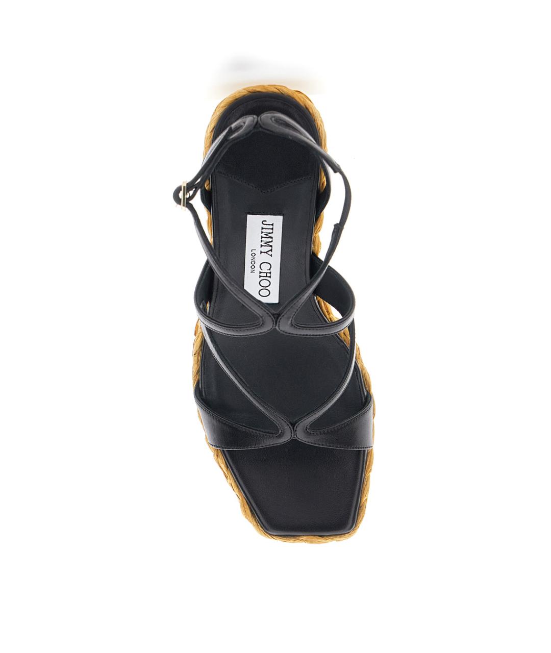 JIMMY CHOO Черные кожаные босоножки, фото 5