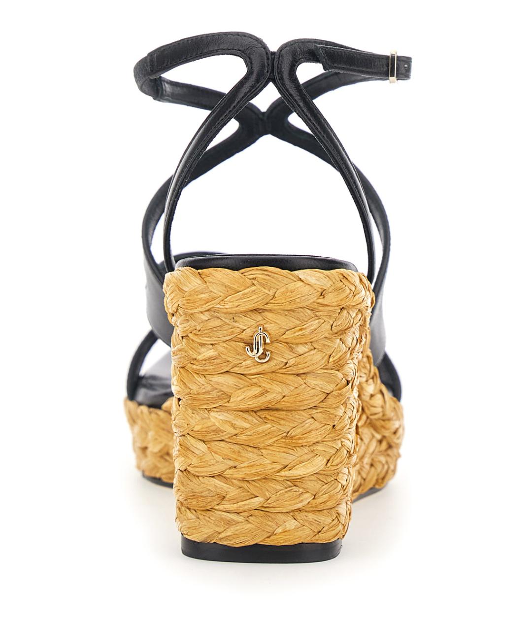 JIMMY CHOO Черные кожаные босоножки, фото 4