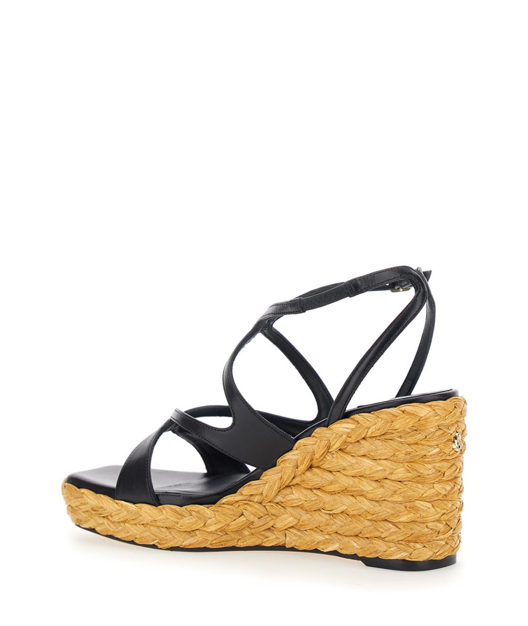 JIMMY CHOO Черные кожаные босоножки, фото 3