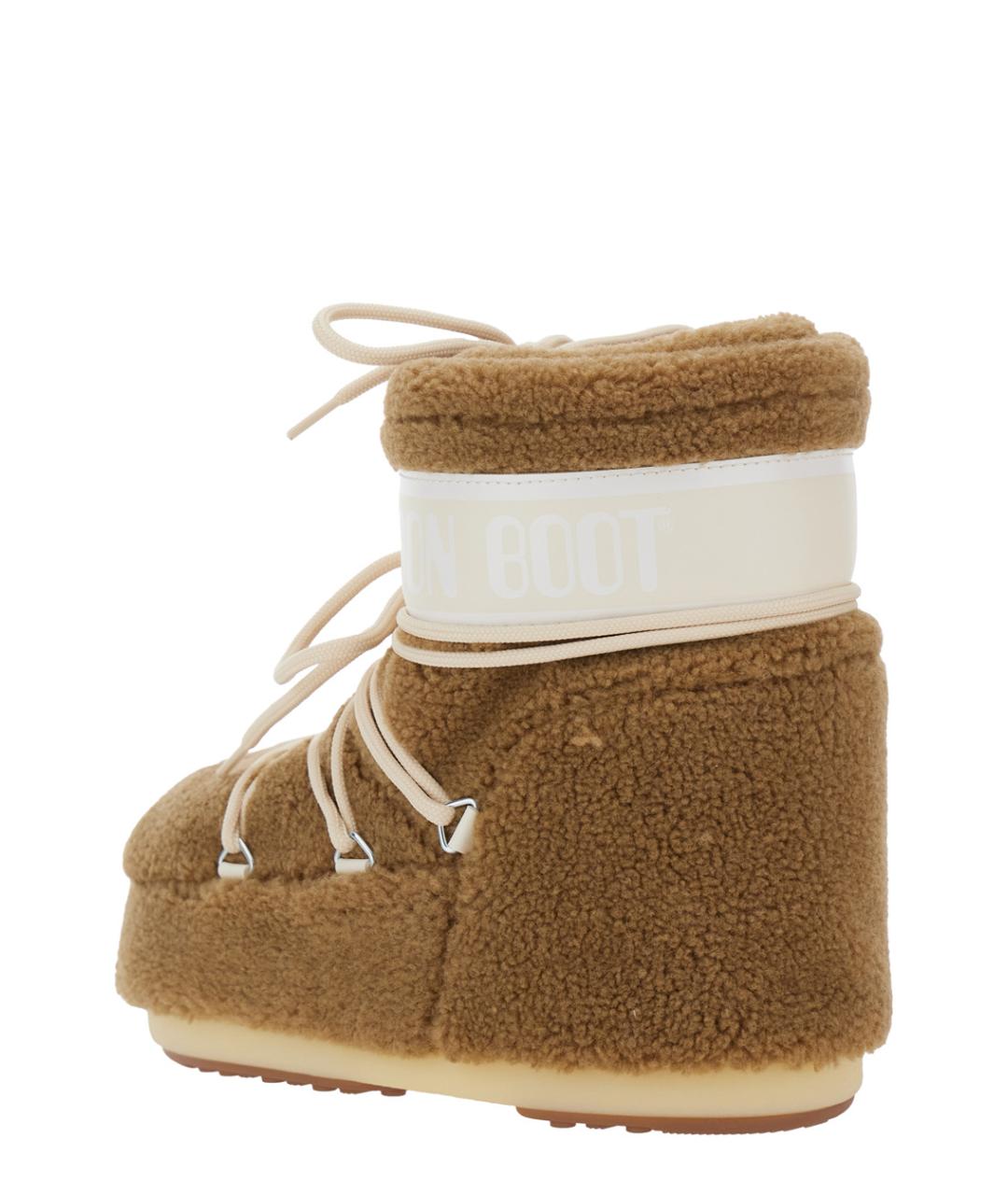 MOON BOOT Бежевые текстильные ботинки, фото 3
