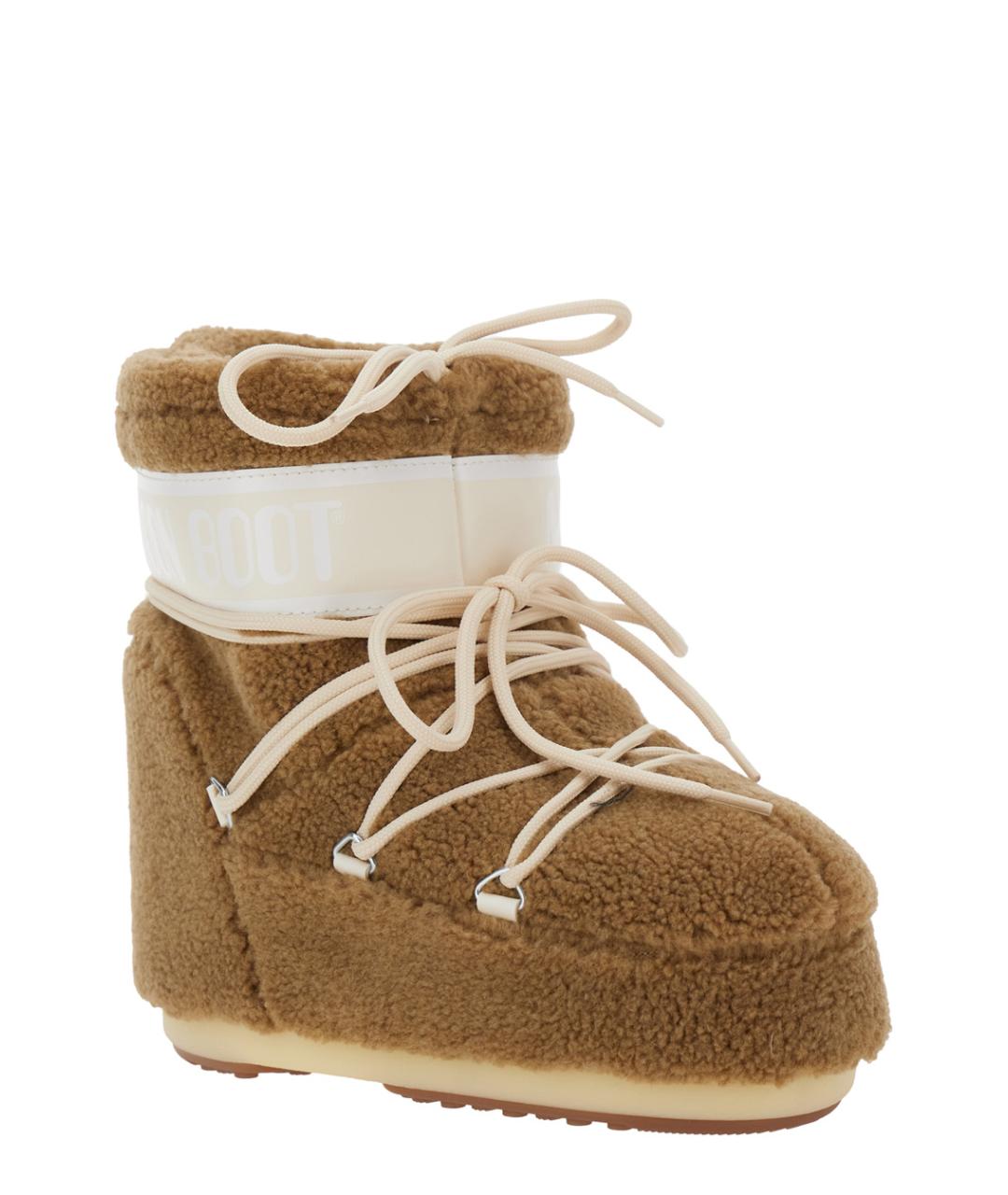 MOON BOOT Бежевые текстильные ботинки, фото 2