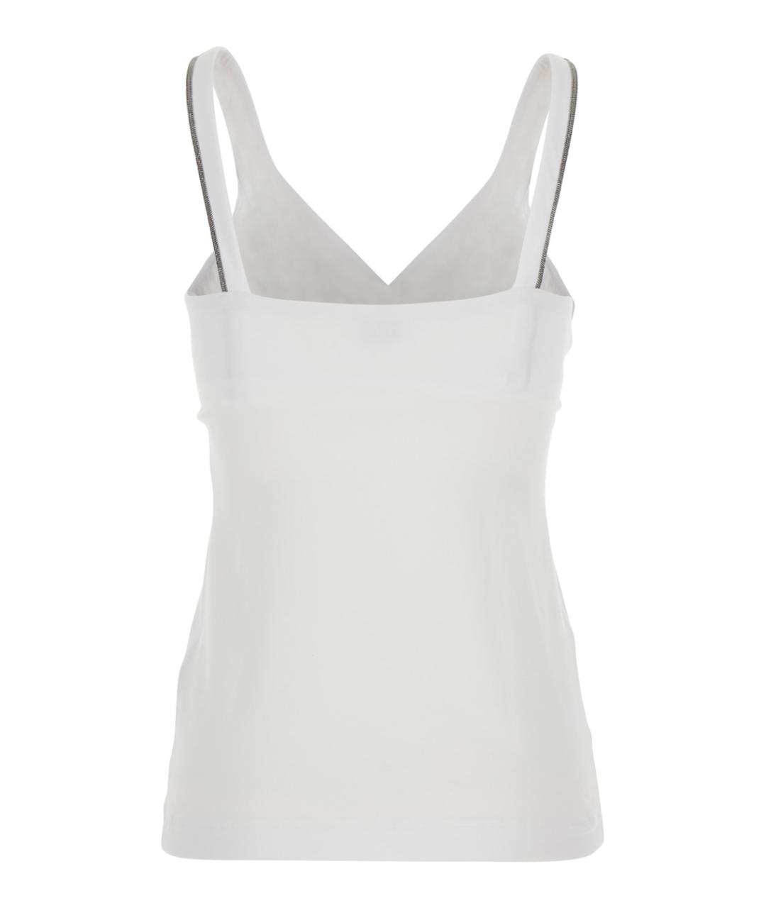 BRUNELLO CUCINELLI Белая хлопковая майка, фото 2