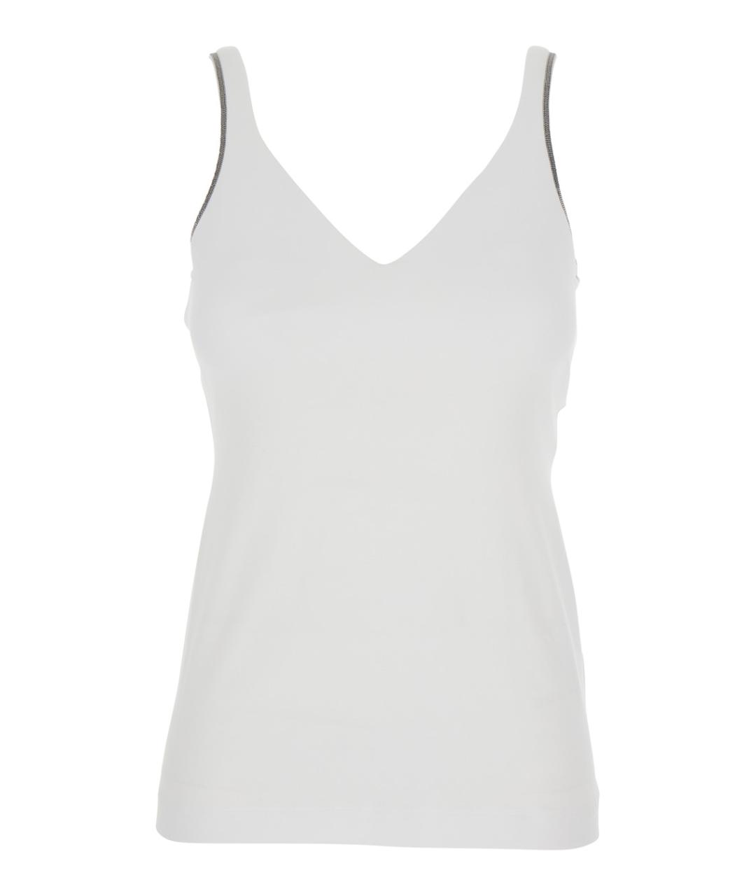 BRUNELLO CUCINELLI Белая хлопковая майка, фото 1