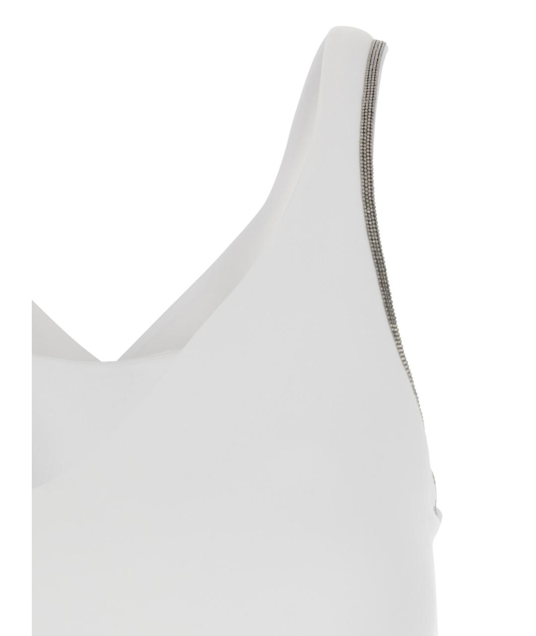 BRUNELLO CUCINELLI Белая хлопковая майка, фото 3