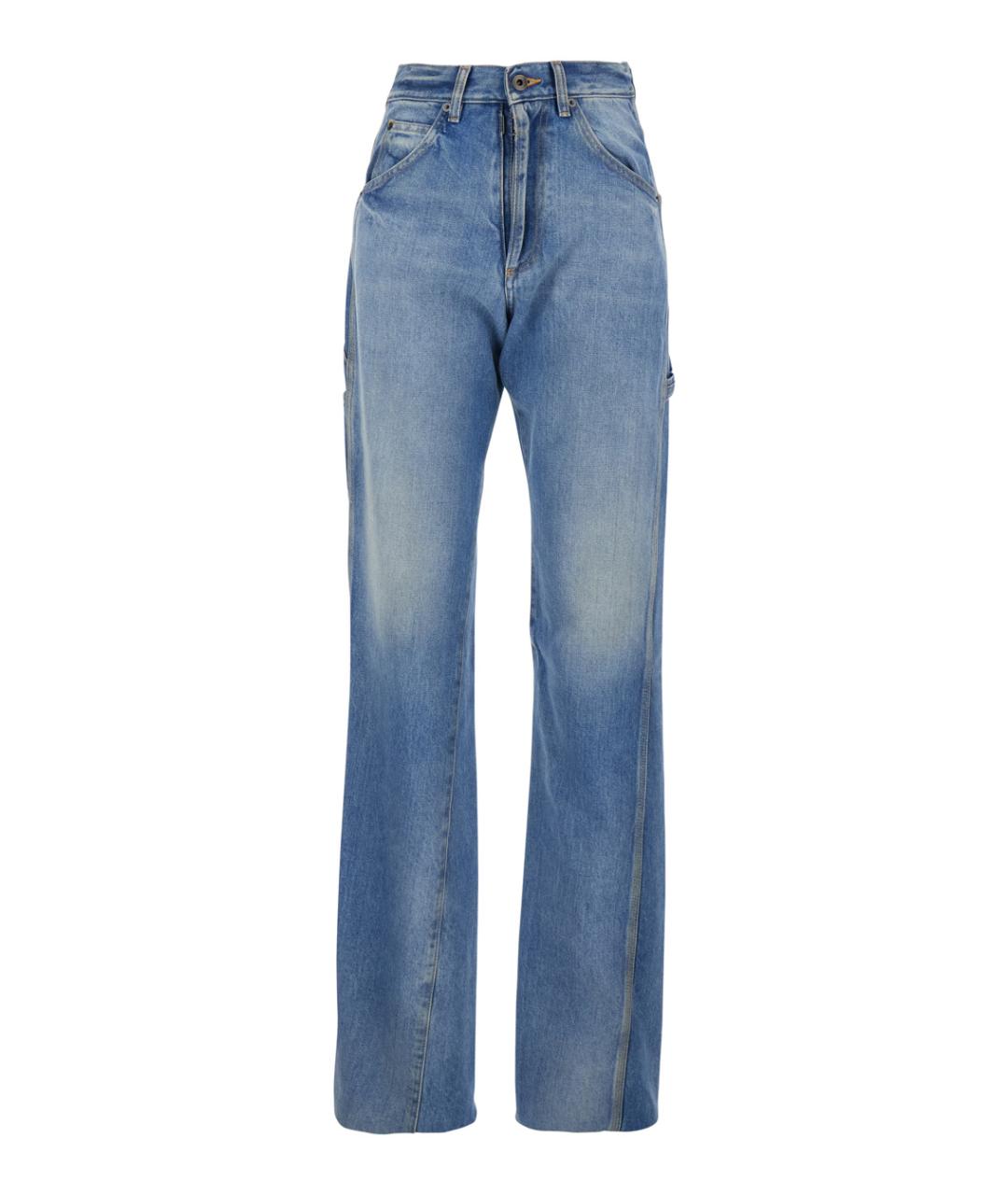 MAISON MARGIELA Синие хлопковые прямые джинсы, фото 1