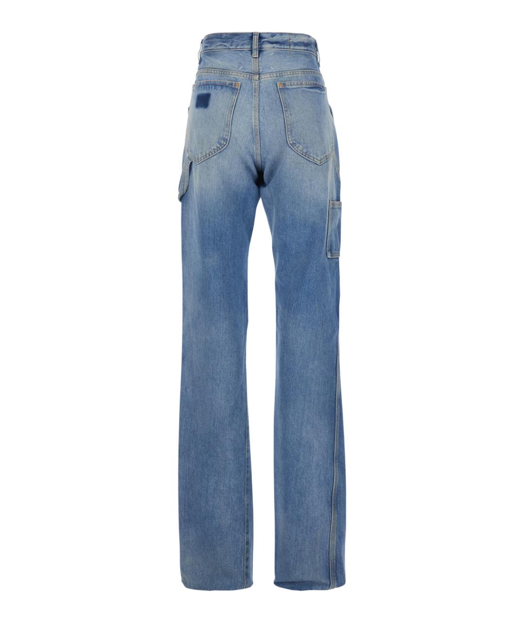 MAISON MARGIELA Синие хлопковые прямые джинсы, фото 2