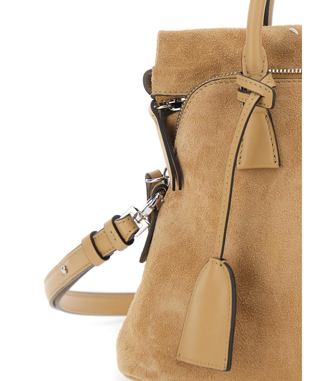 MAISON MARGIELA Бежевая замшевая сумка через плечо, фото 3