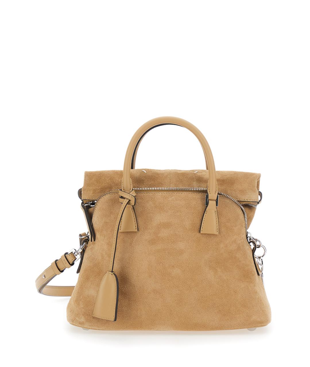 MAISON MARGIELA Бежевая замшевая сумка через плечо, фото 1