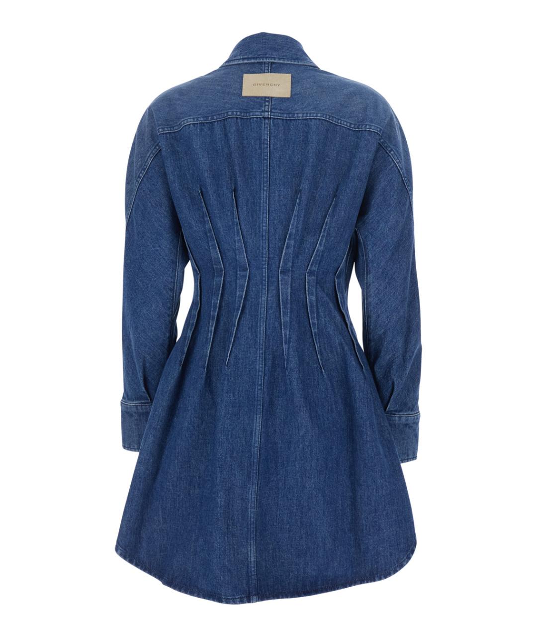 GIVENCHY Синее хлопковое повседневное платье, фото 2