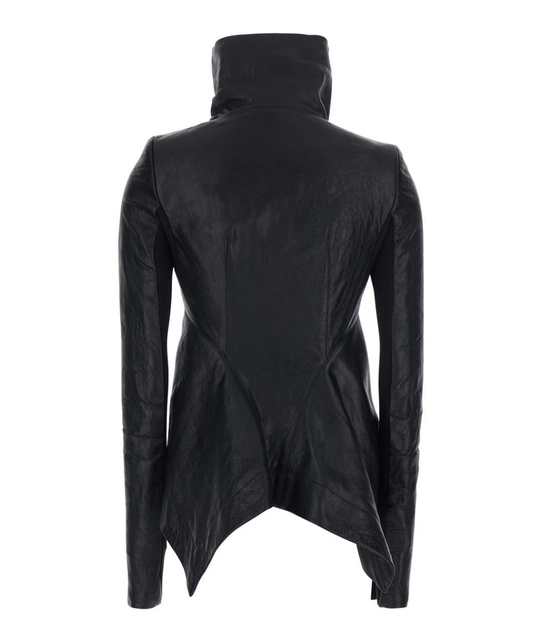 RICK OWENS Черная кожаная куртка, фото 2