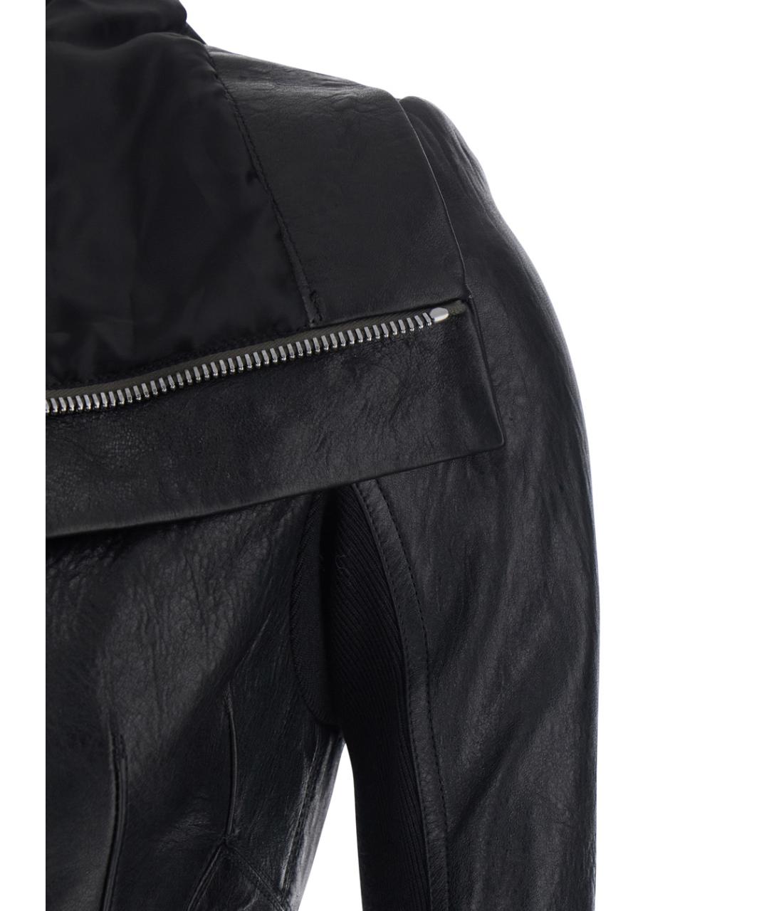 RICK OWENS Черная кожаная куртка, фото 3