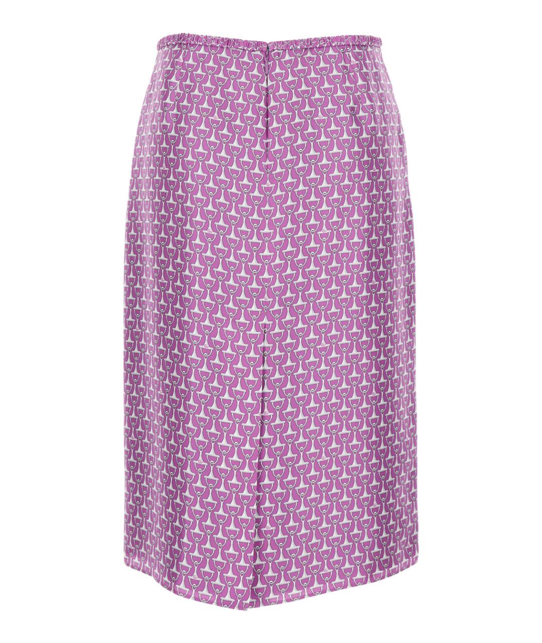 GUCCI Фиолетовая шелковая юбка миди, фото 2