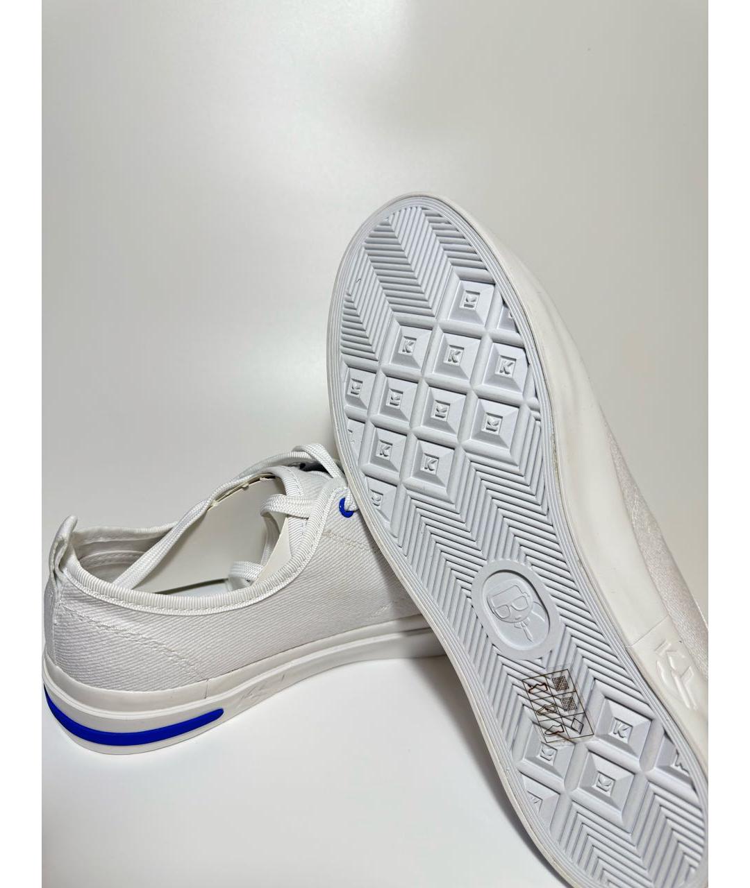 KARL LAGERFELD Белые текстильные низкие кроссовки / кеды, фото 5