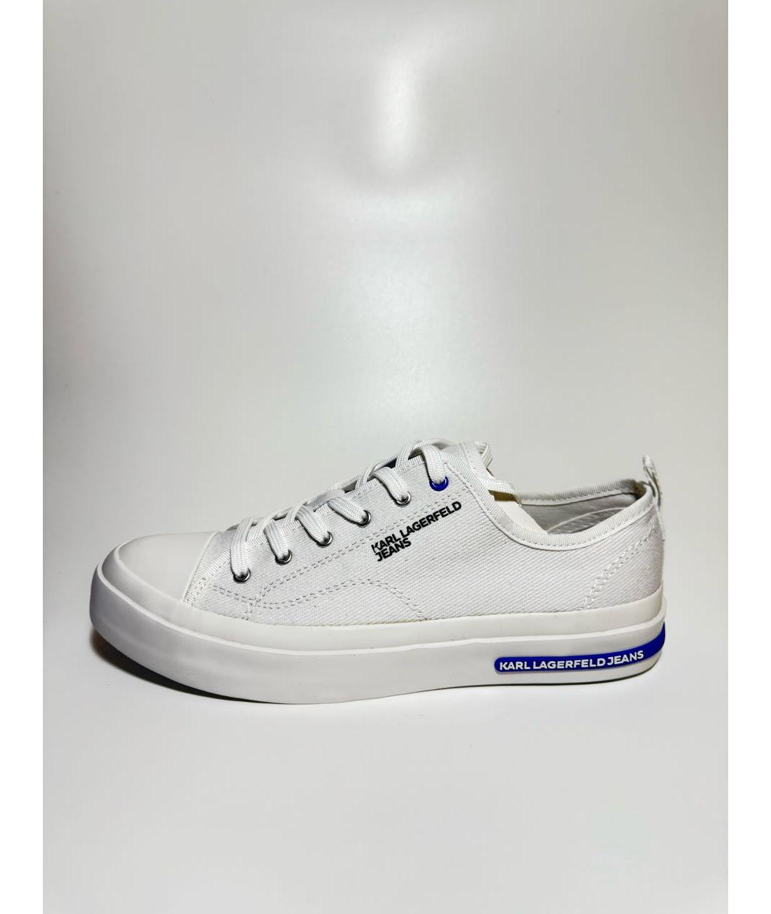 KARL LAGERFELD Белые текстильные низкие кроссовки / кеды, фото 8