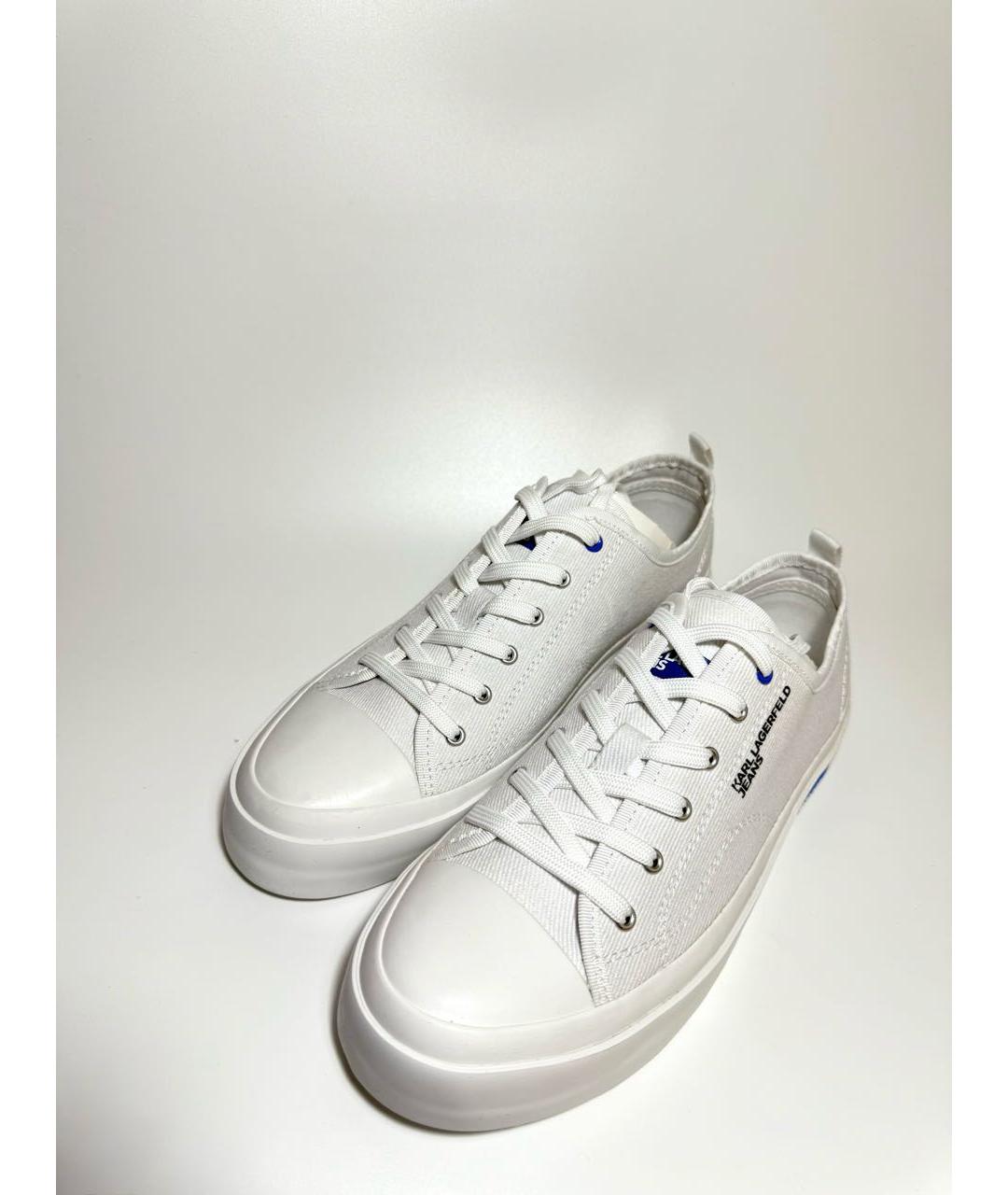 KARL LAGERFELD Белые текстильные низкие кроссовки / кеды, фото 2