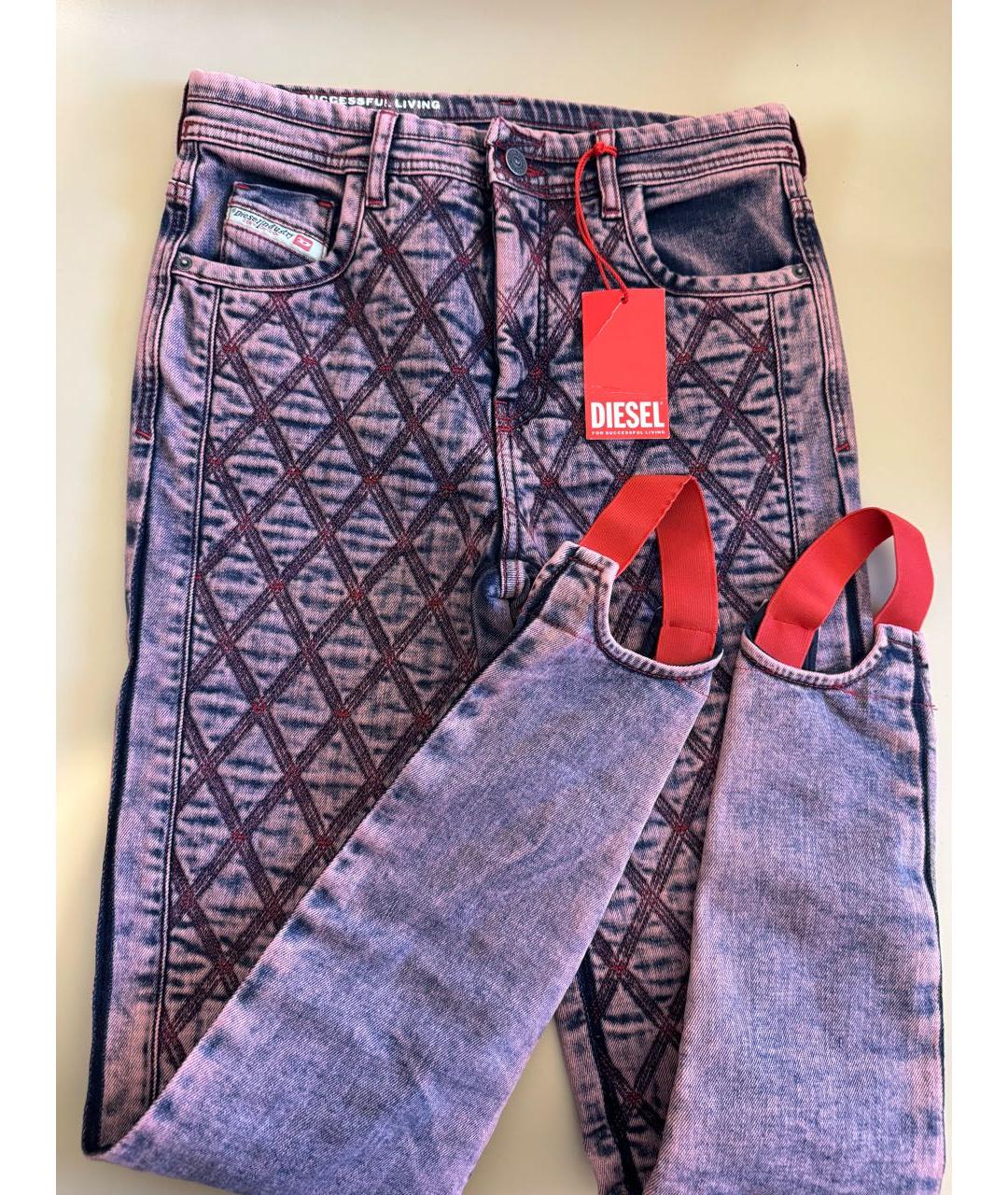 DIESEL Розовые хлопковые джинсы слим, фото 2