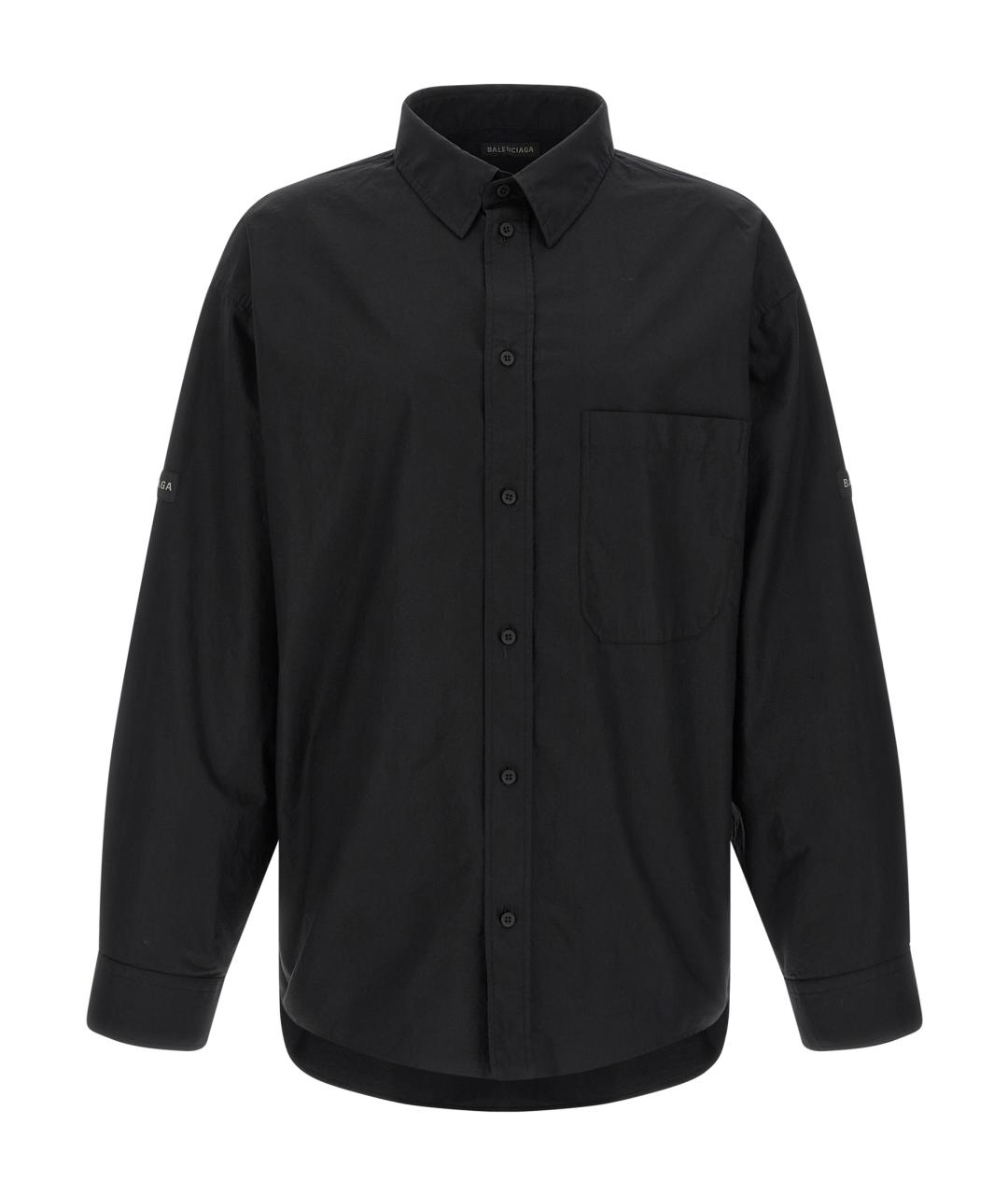 BALENCIAGA Черная хлопковая кэжуал рубашка, фото 1