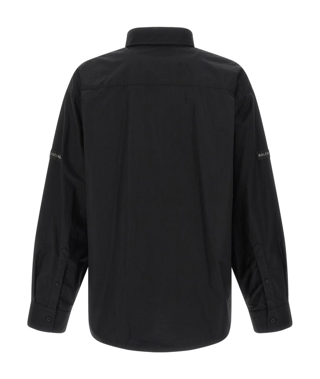 BALENCIAGA Черная хлопковая кэжуал рубашка, фото 2