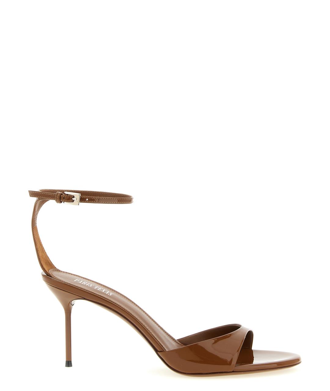 PARIS TEXAS Коричневые кожаные босоножки, фото 1