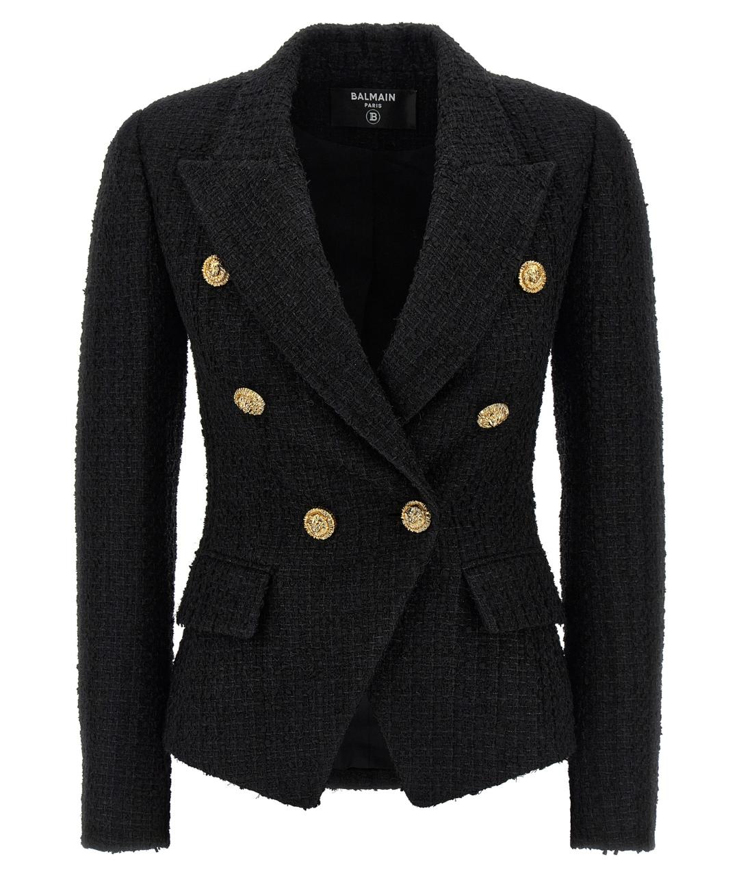 BALMAIN Черный полиэстеровый жакет/пиджак, фото 1