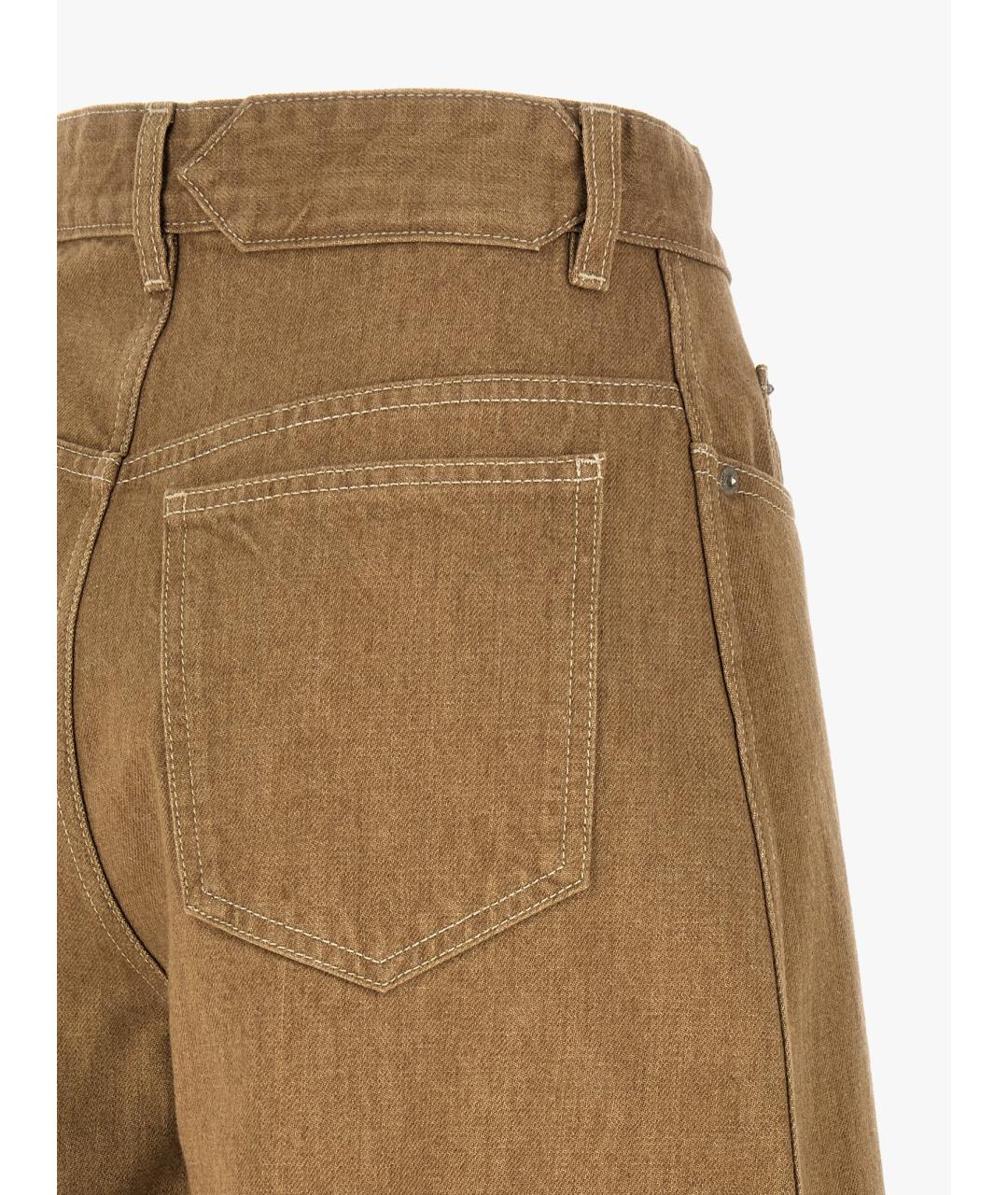 JACQUEMUS Бежевые хлопковые прямые джинсы, фото 4