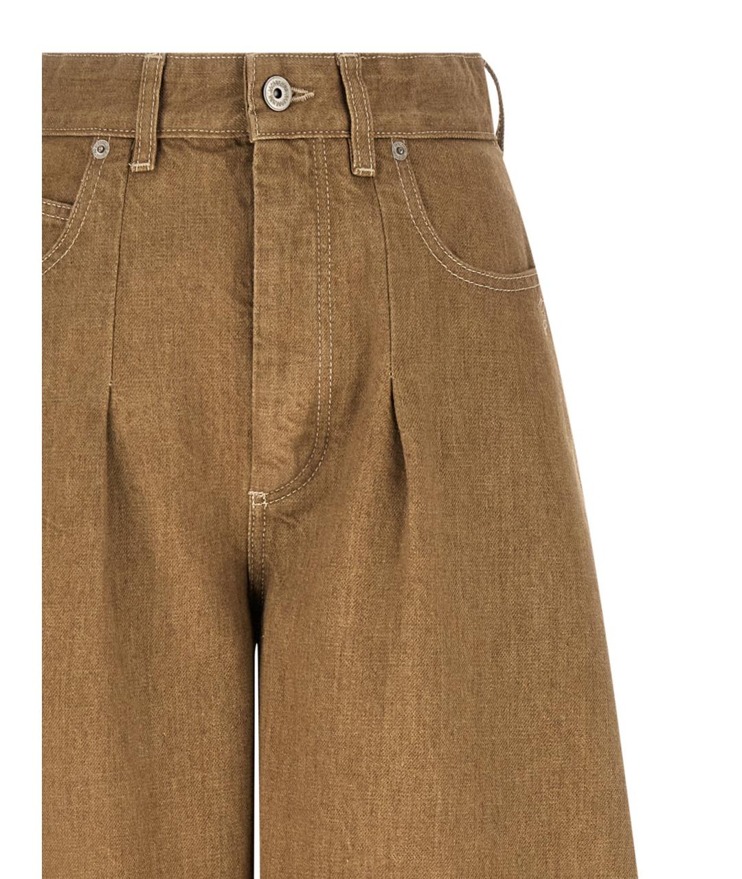 JACQUEMUS Бежевые хлопковые прямые джинсы, фото 3