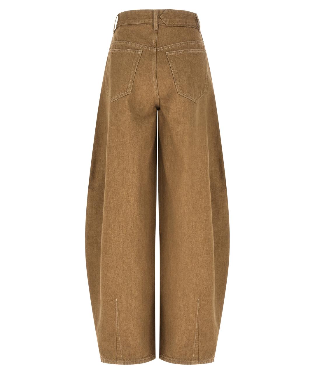 JACQUEMUS Бежевые хлопковые прямые джинсы, фото 2