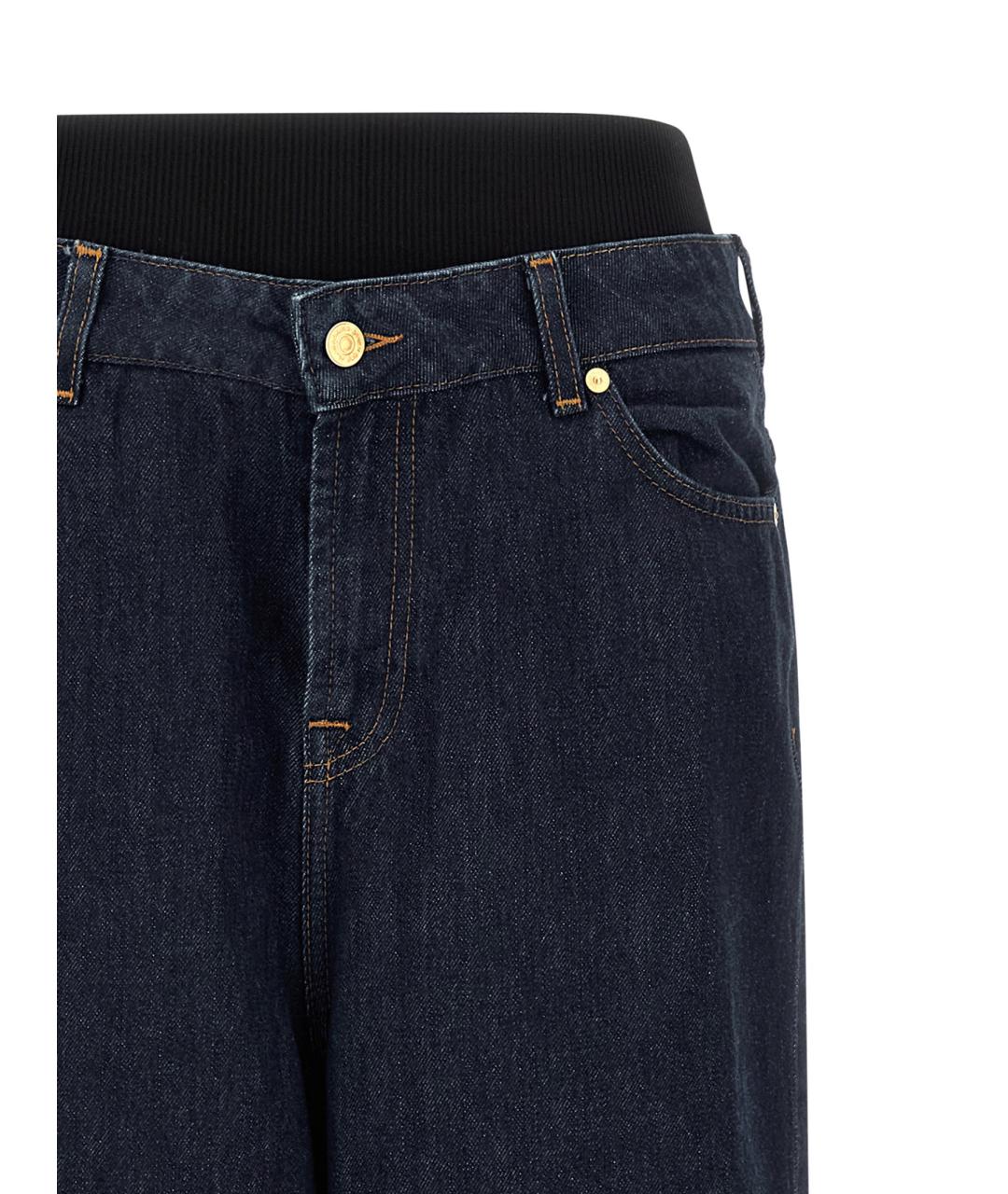 7 FOR ALL MANKIND Синие хлопковые прямые джинсы, фото 3