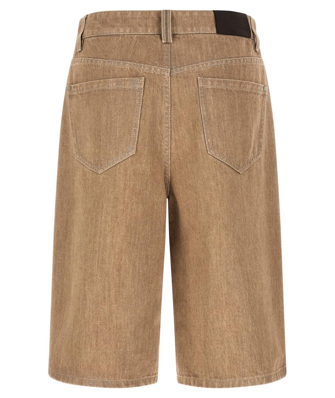 BRUNELLO CUCINELLI Бежевые хлопковые шорты, фото 2