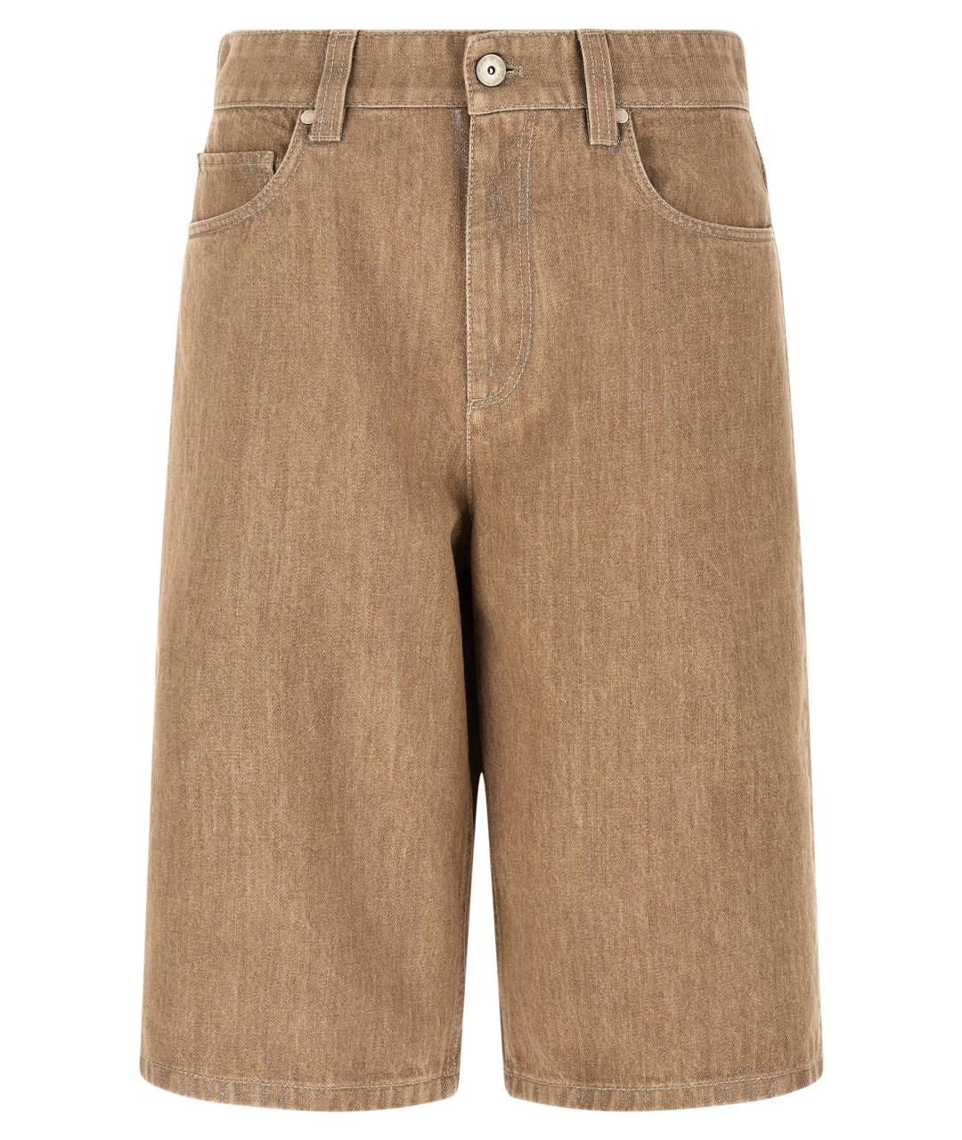 BRUNELLO CUCINELLI Бежевые хлопковые шорты, фото 1