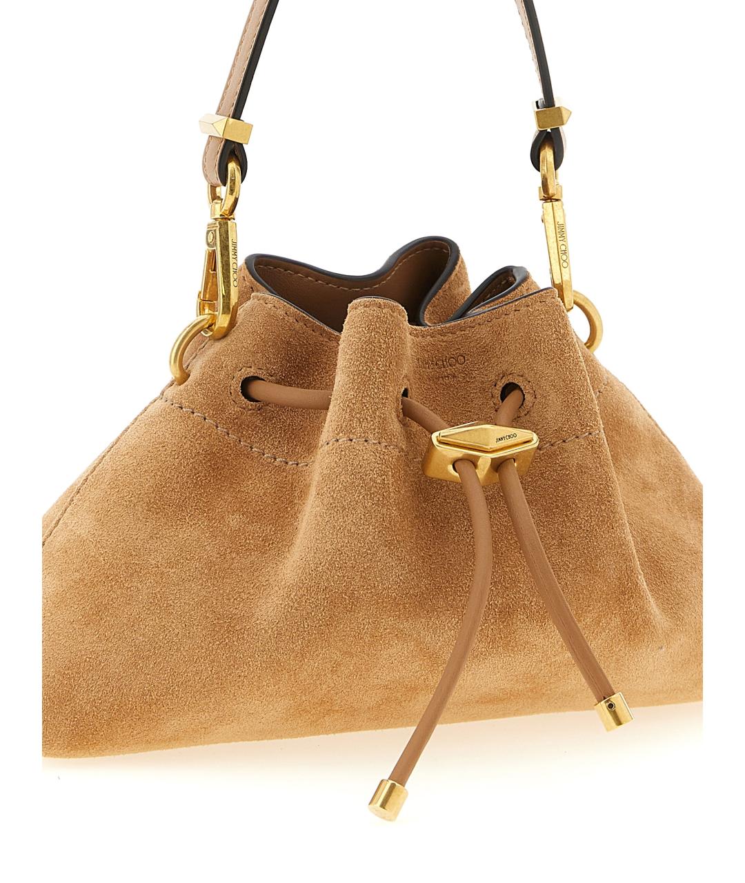 JIMMY CHOO Коричневая замшевая сумка с короткими ручками, фото 3