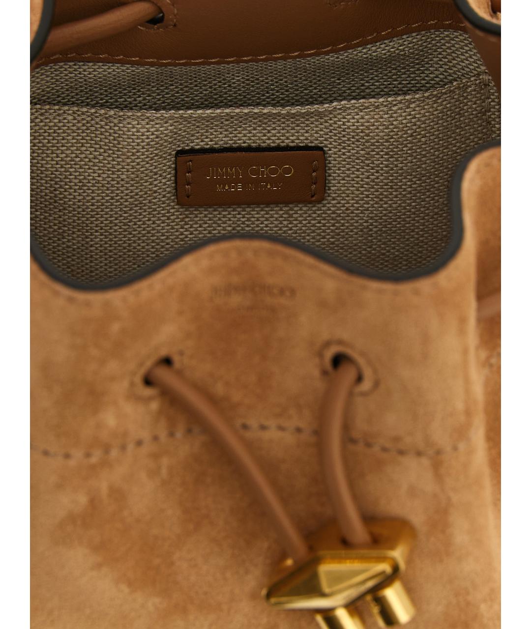 JIMMY CHOO Коричневая замшевая сумка с короткими ручками, фото 4