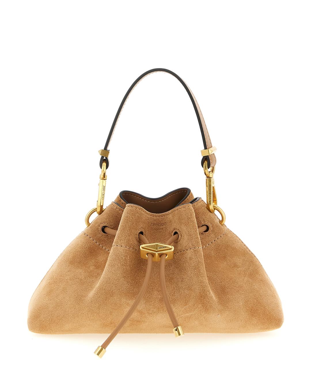 JIMMY CHOO Коричневая замшевая сумка с короткими ручками, фото 1