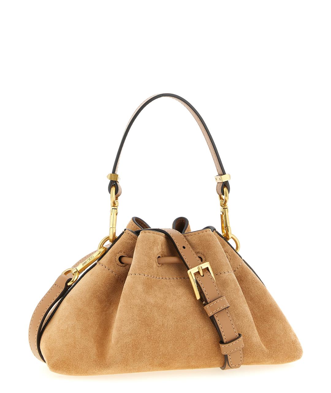 JIMMY CHOO Коричневая замшевая сумка с короткими ручками, фото 2