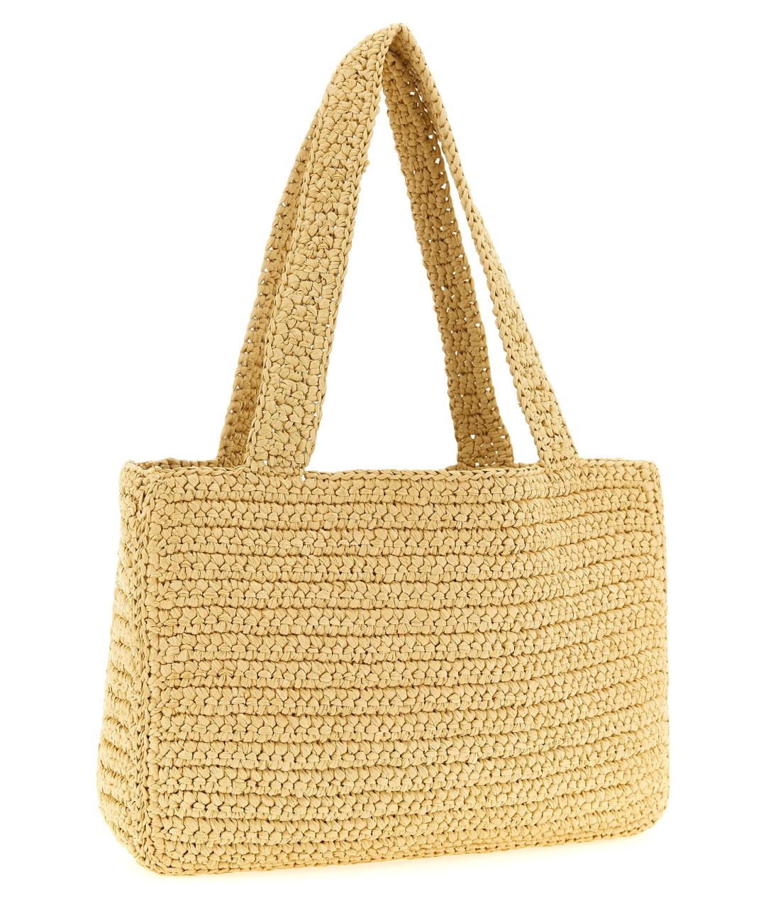 VALENTINO Бежевая пелетеная сумка тоут, фото 2