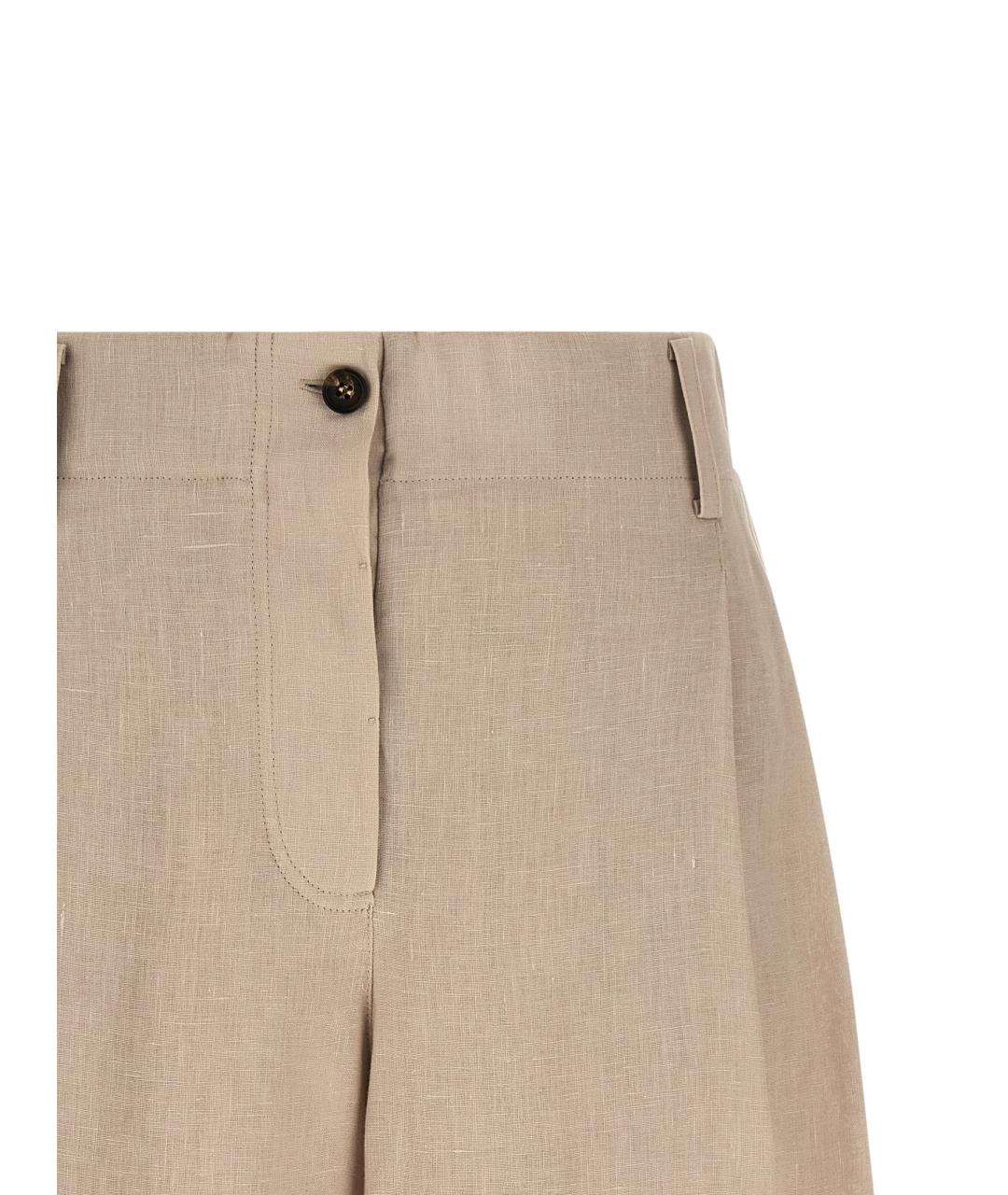 BRUNELLO CUCINELLI Бежевые льняные шорты, фото 3