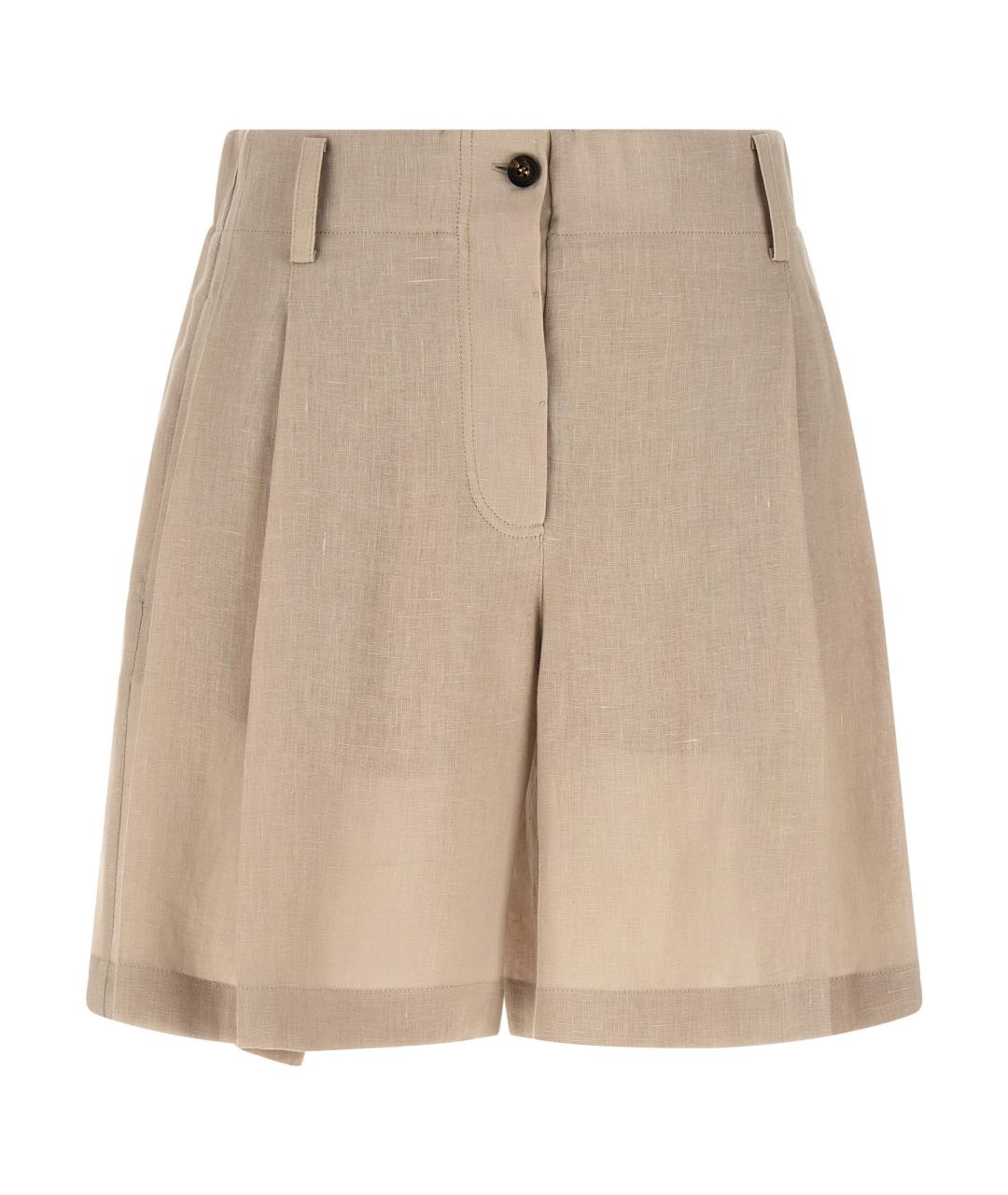 BRUNELLO CUCINELLI Бежевые льняные шорты, фото 1
