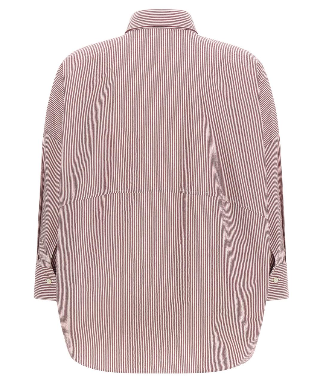 BRUNELLO CUCINELLI Бордовая хлопковая рубашка, фото 2