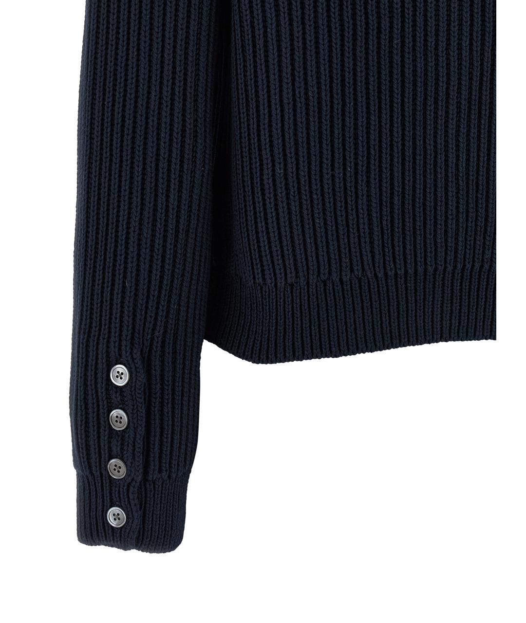 THOM BROWNE Синий хлопковый кардиган, фото 4