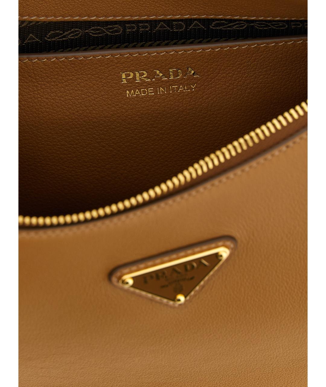 PRADA Коричневая кожаная сумка через плечо, фото 4