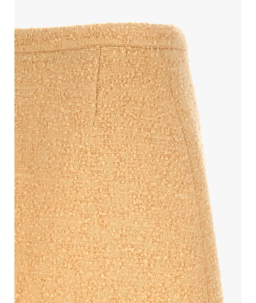VALENTINO Бежевая шерстяная юбка мини, фото 4
