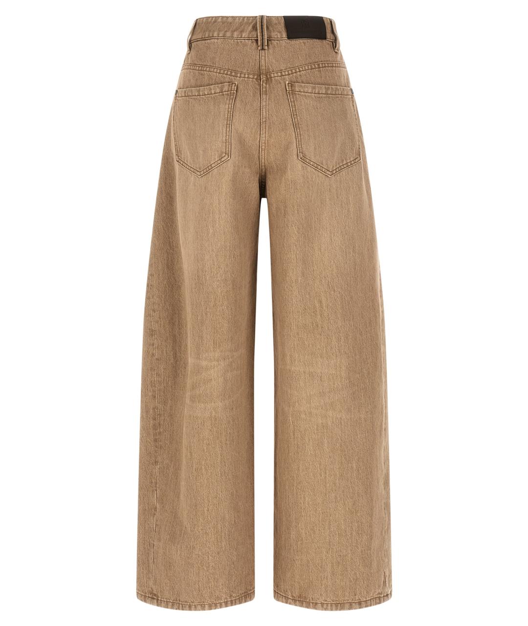 BRUNELLO CUCINELLI Бежевые хлопковые прямые джинсы, фото 2