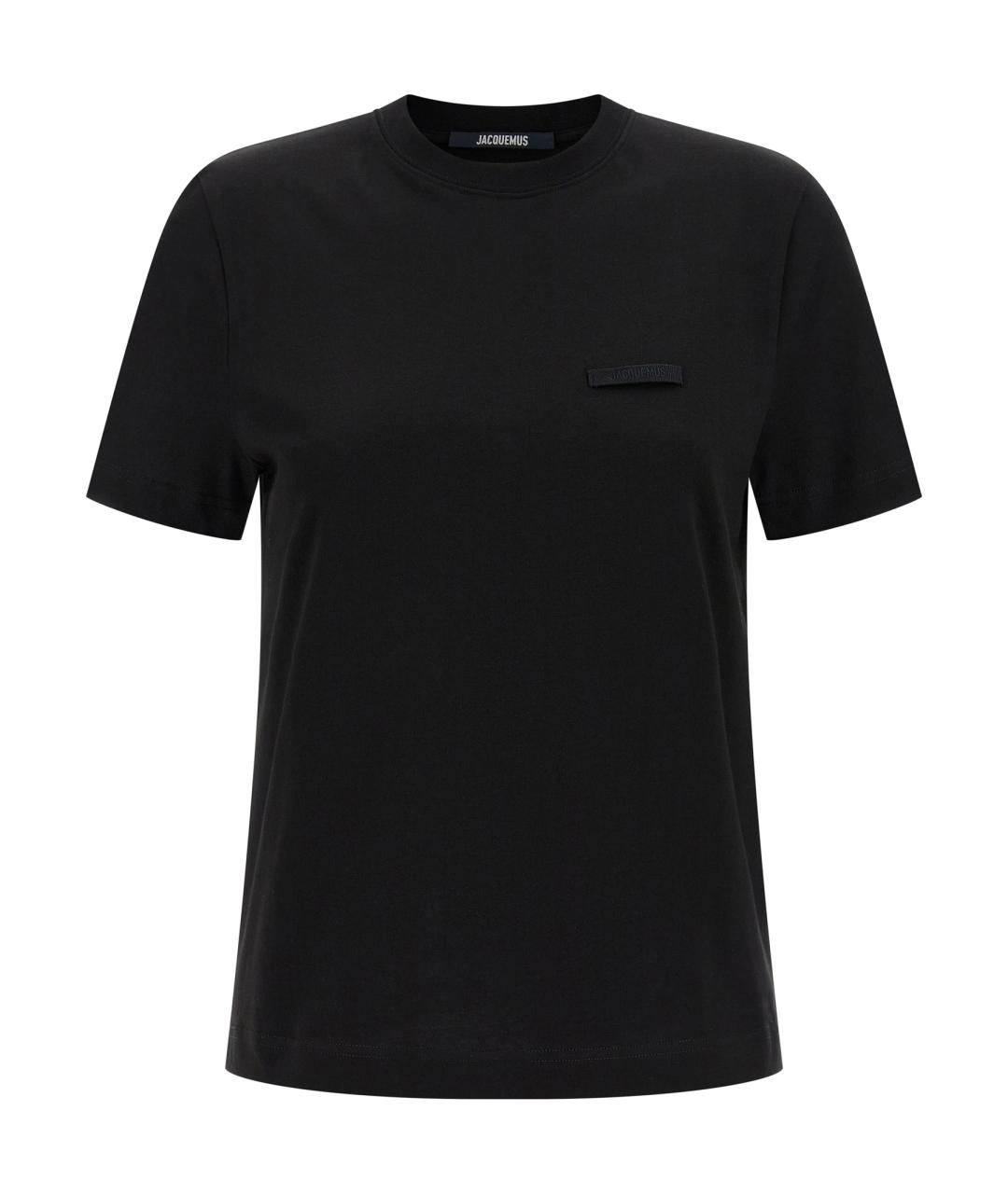 JACQUEMUS Черная хлопковая футболка, фото 1