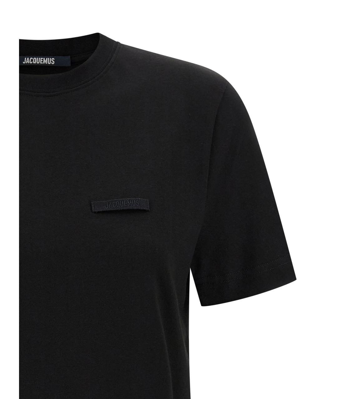 JACQUEMUS Черная хлопковая футболка, фото 3