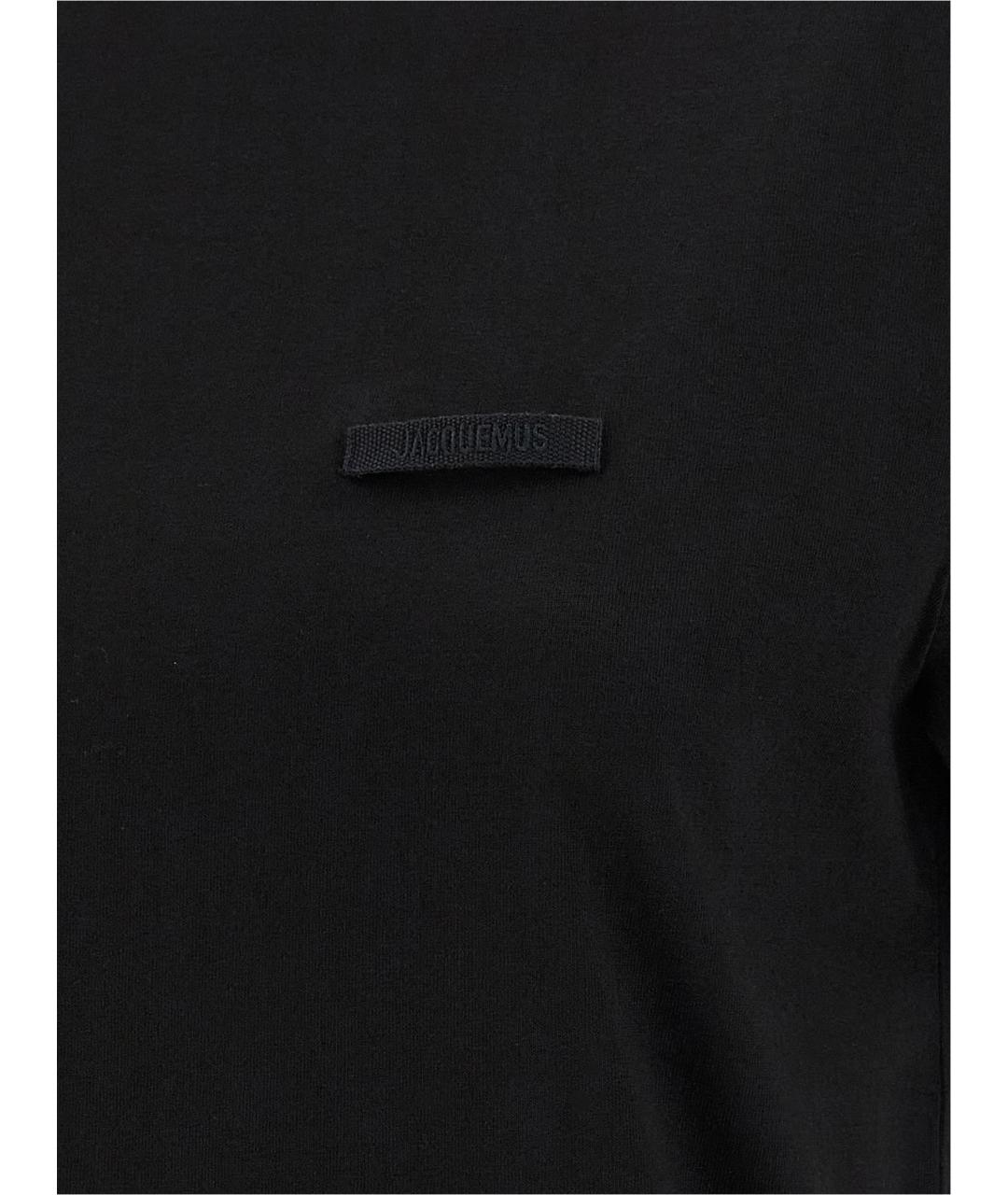 JACQUEMUS Черная хлопковая футболка, фото 4