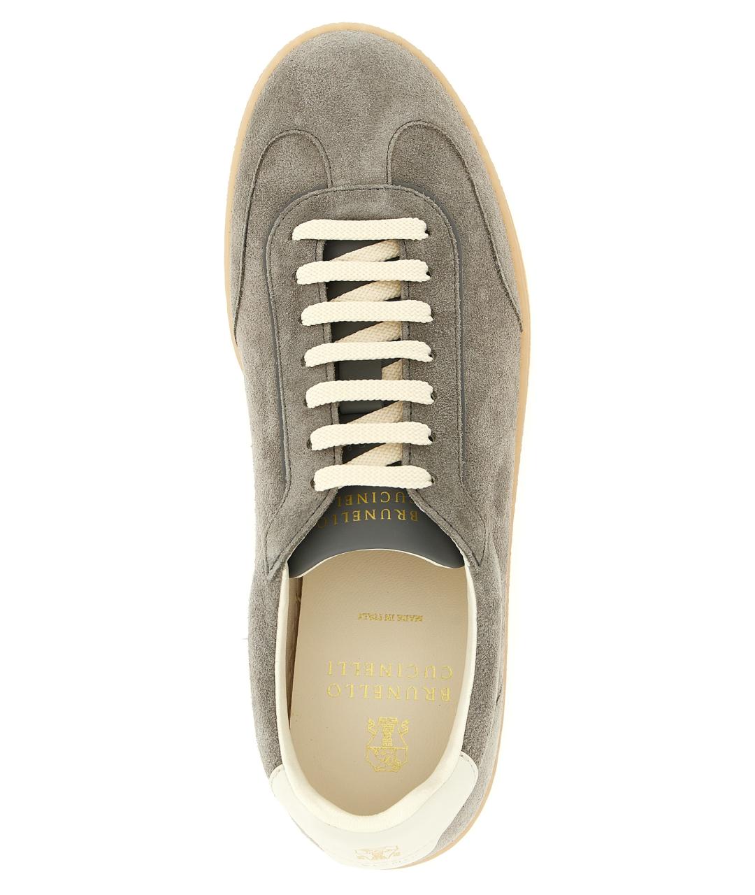 BRUNELLO CUCINELLI Серые замшевые низкие кроссовки / кеды, фото 4