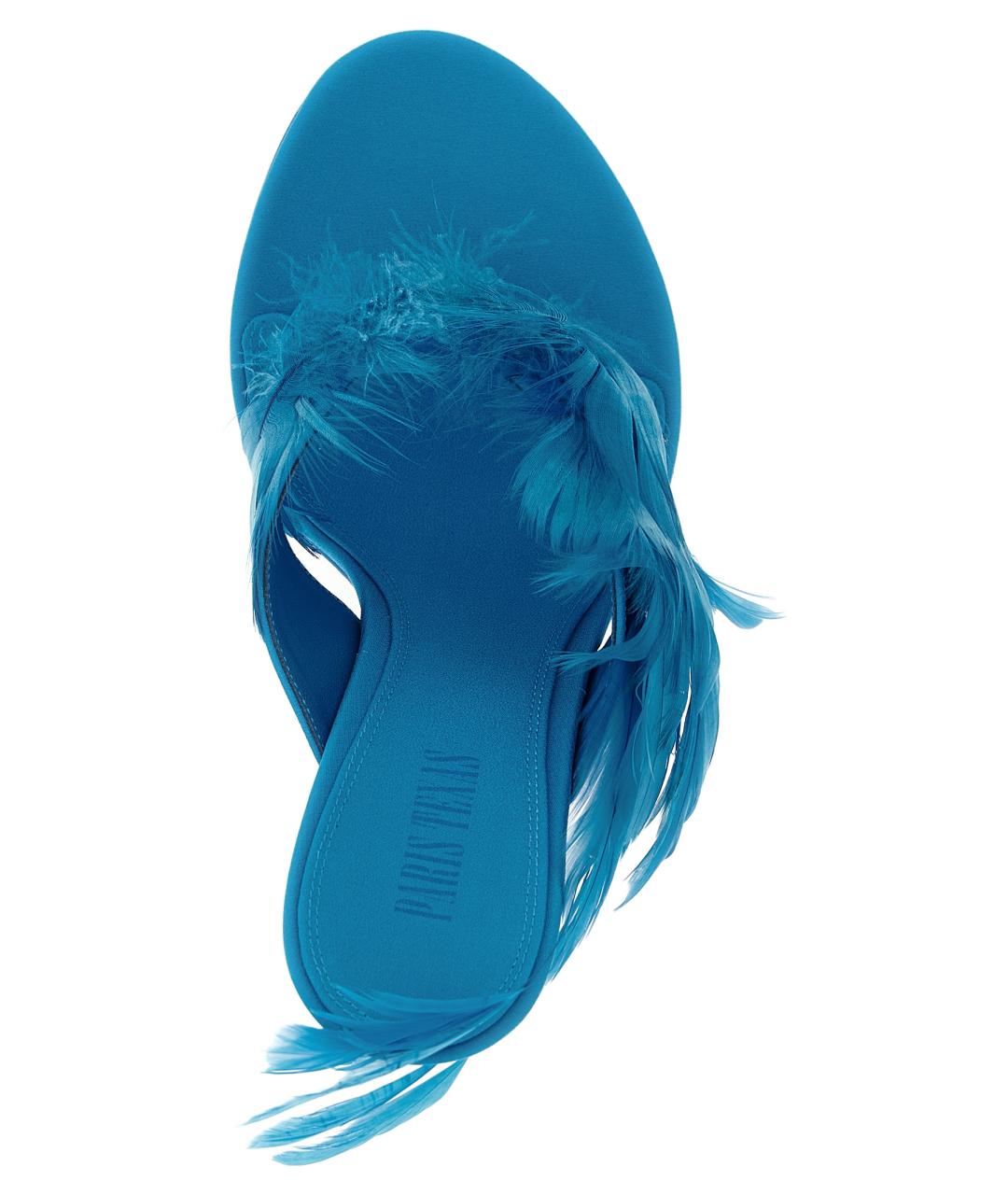 PARIS TEXAS Синие текстильные мюли, фото 4